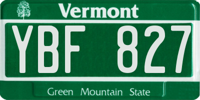 VT license plate YBF827