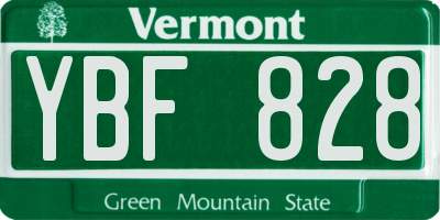 VT license plate YBF828