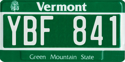 VT license plate YBF841