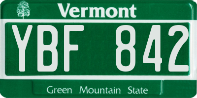 VT license plate YBF842