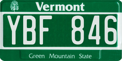 VT license plate YBF846