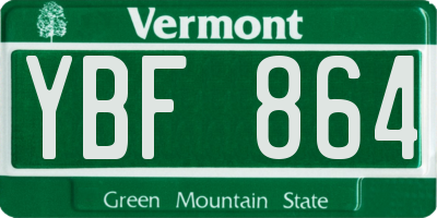 VT license plate YBF864