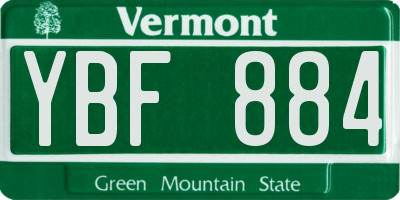VT license plate YBF884