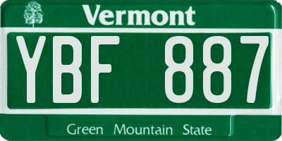 VT license plate YBF887