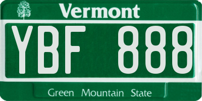 VT license plate YBF888