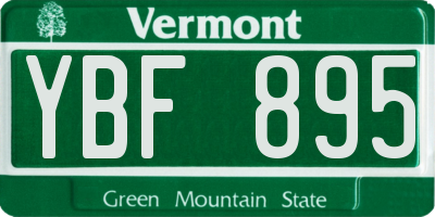 VT license plate YBF895