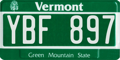 VT license plate YBF897