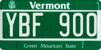 VT license plate YBF900