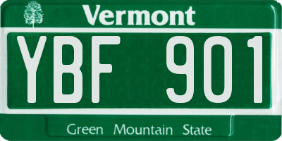 VT license plate YBF901
