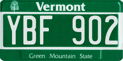 VT license plate YBF902