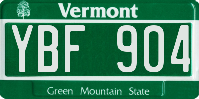 VT license plate YBF904