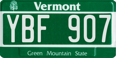 VT license plate YBF907