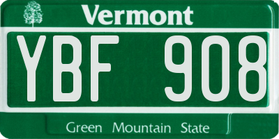 VT license plate YBF908