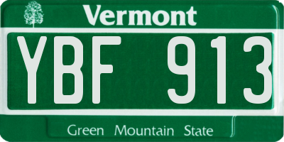 VT license plate YBF913