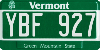 VT license plate YBF927