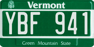 VT license plate YBF941