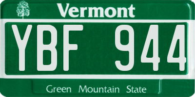 VT license plate YBF944
