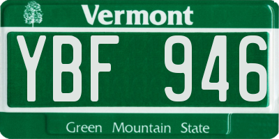 VT license plate YBF946