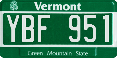 VT license plate YBF951