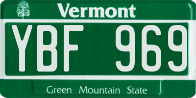 VT license plate YBF969