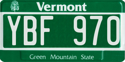 VT license plate YBF970