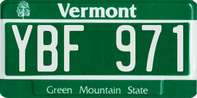 VT license plate YBF971