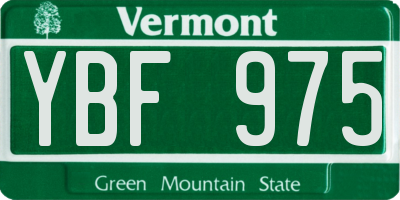 VT license plate YBF975