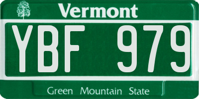 VT license plate YBF979