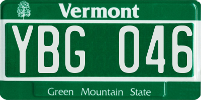 VT license plate YBG046