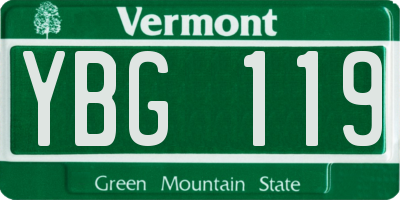 VT license plate YBG119