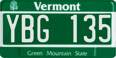 VT license plate YBG135