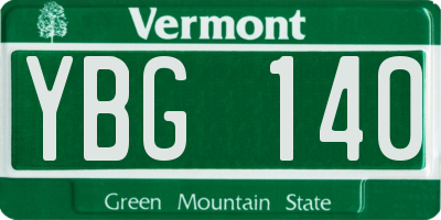 VT license plate YBG140