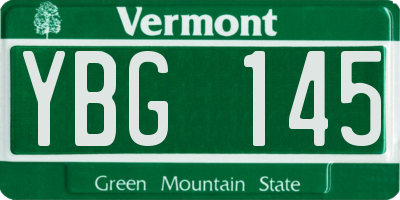 VT license plate YBG145