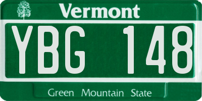 VT license plate YBG148