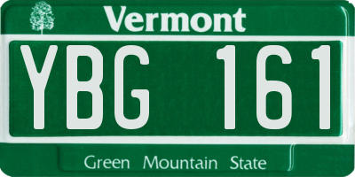 VT license plate YBG161