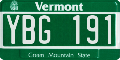 VT license plate YBG191