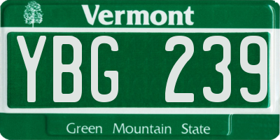 VT license plate YBG239