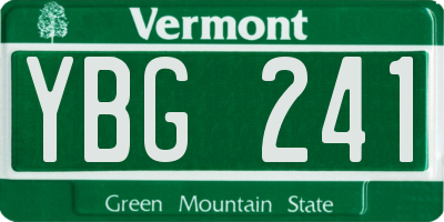 VT license plate YBG241