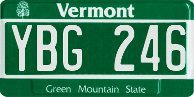 VT license plate YBG246