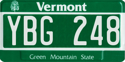 VT license plate YBG248