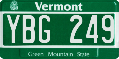 VT license plate YBG249