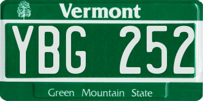 VT license plate YBG252