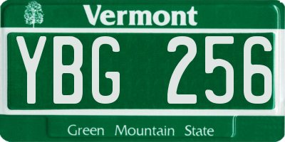 VT license plate YBG256