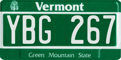 VT license plate YBG267