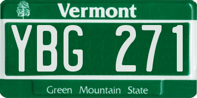 VT license plate YBG271