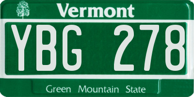 VT license plate YBG278