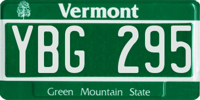 VT license plate YBG295