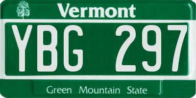 VT license plate YBG297