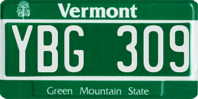 VT license plate YBG309