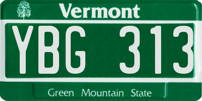 VT license plate YBG313